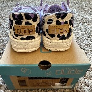 NWOT Purple and Animal Print Hey Dude Toddler Size 8